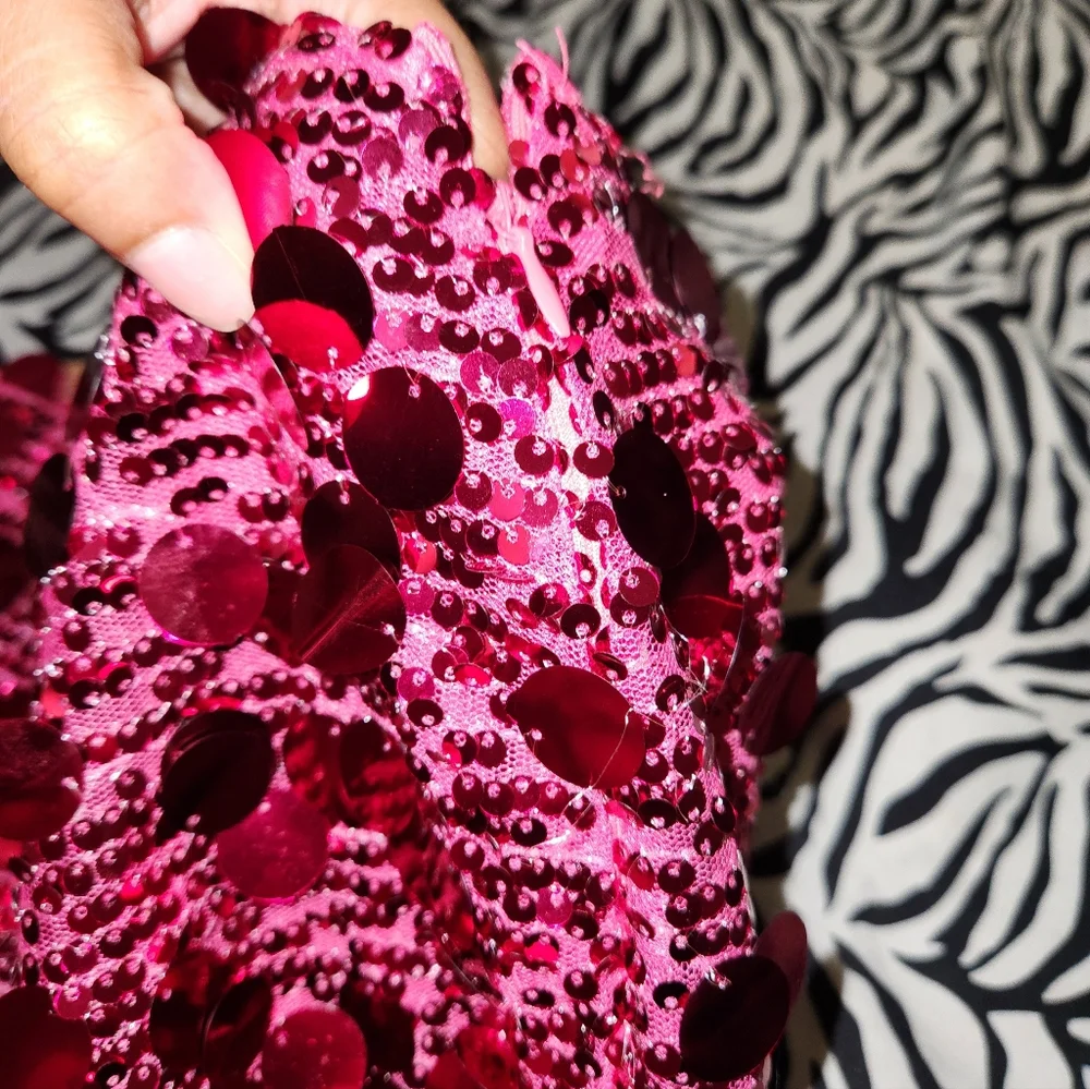 Glamorous Pink Sequin Mini Skirt - Picture 7 of 8